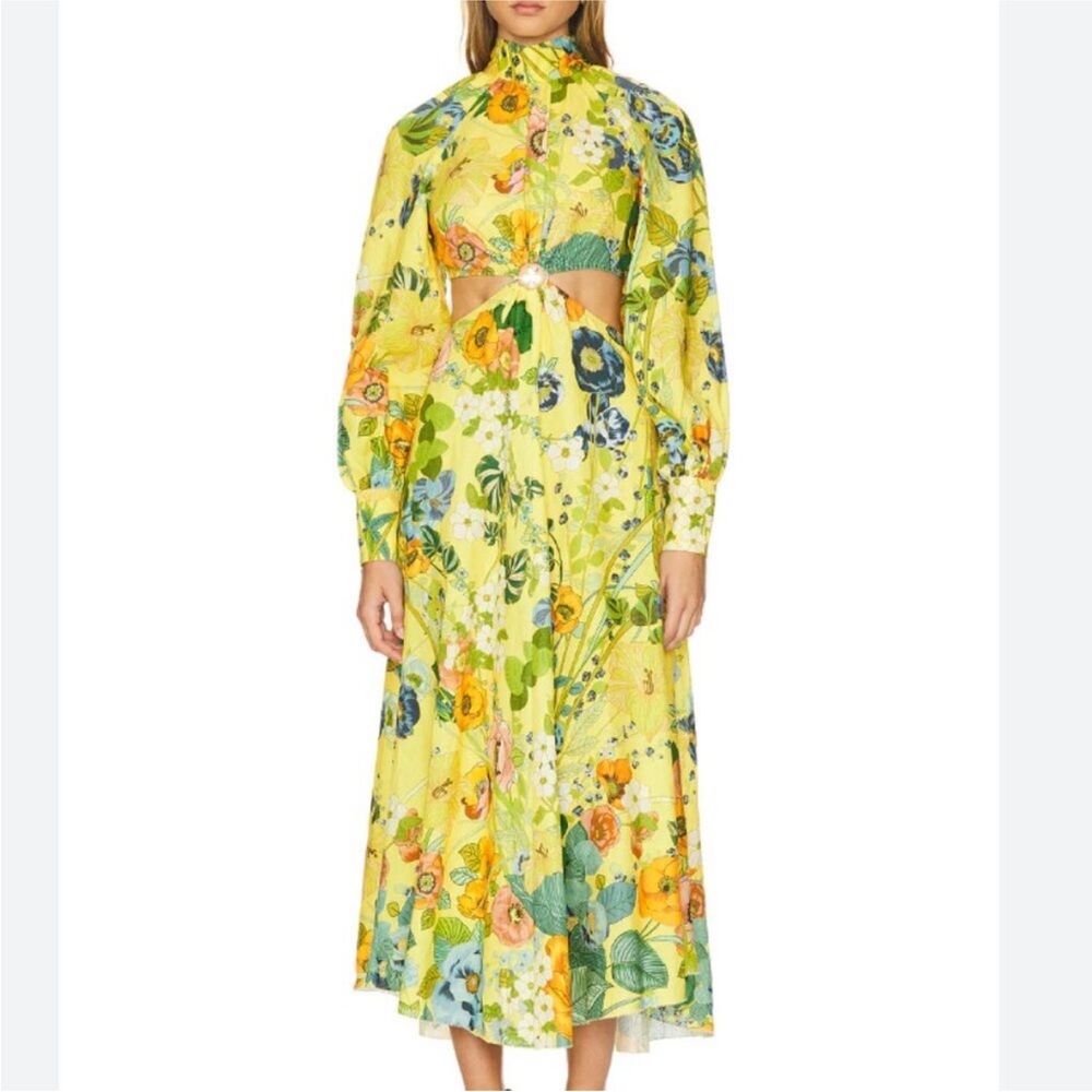 ALEMAIS CRESIDA CUTOUT MIDI DRESS